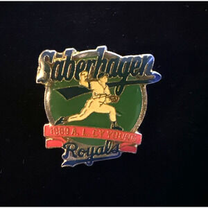 Kansas City Royals Pin Brett Saberhagaon Cy Young Hat Lapel Pin Vintage 90’s